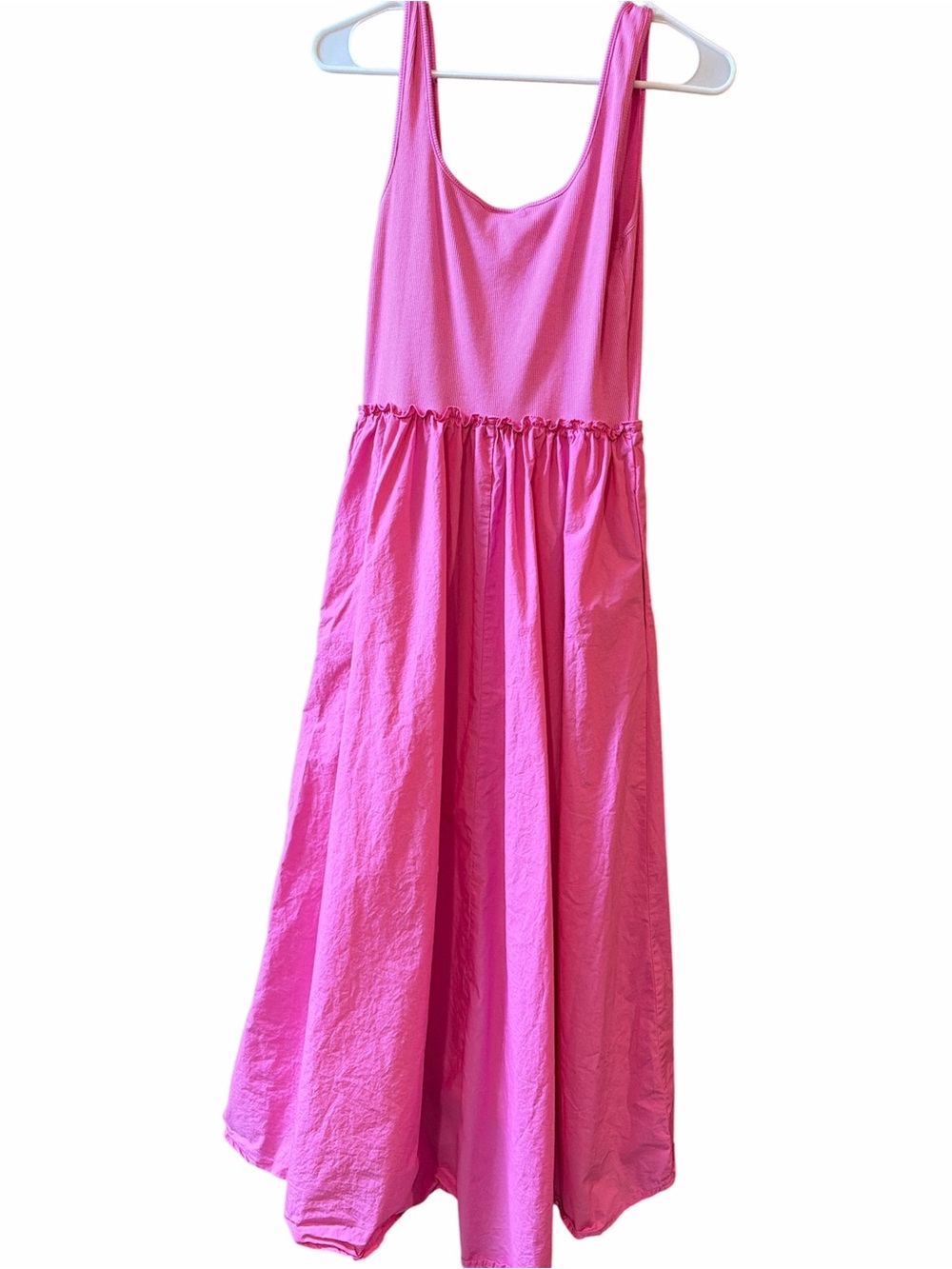 a new day Pink Ribbed Top sun dress, comfortable and pretty size small